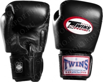 Перчатки боксерские TWINS для муай-тай (черные) 12 oz BGVL-3